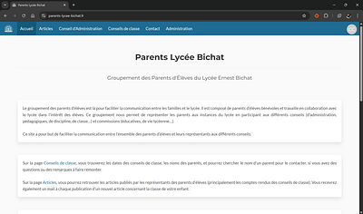 Site web d'un groupement de parents d'élèves - Création de site internet