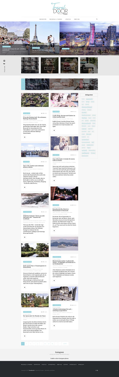 Traveldoor: Digitales Magazin für Europareisen - Webseitengestaltung
