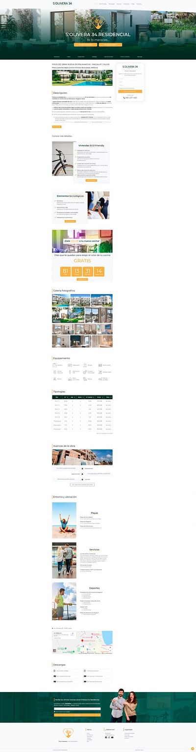 Diseño Web para S'Olivera 34 Residencial - Création de site internet