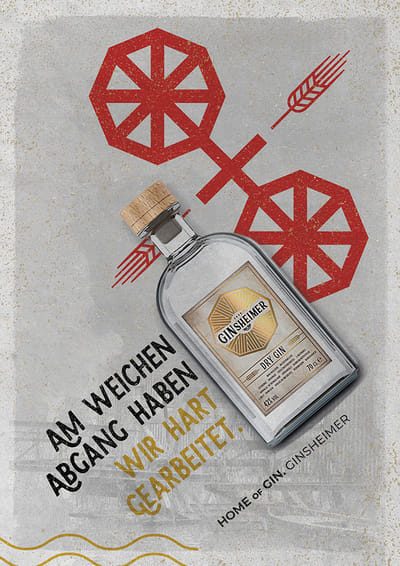 Home of Gin. Ginsheimer - Grafikdesign