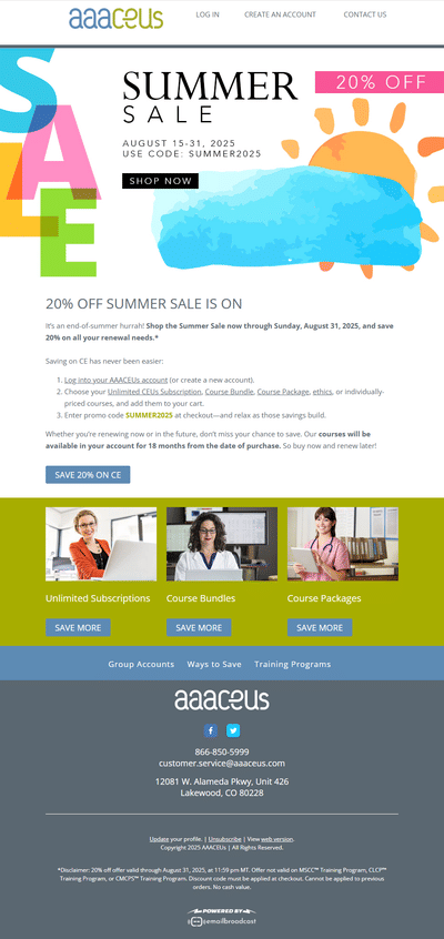 AAACEUs Campaign, August 2025 - E-mail Marketing