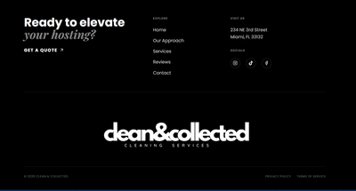 Clean & Collected - Premium Hospitality Web Redesign - Création de site internet