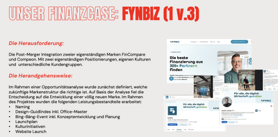 Kompletter Branding Prozess beim Merger zweier großer Finanzmarken - Marketing