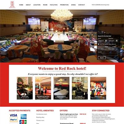 Red Rock Hotel Penang - Website Creation