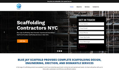 Blue Jay Scaffolding  - Web Design for Scaffolding - Création de site internet