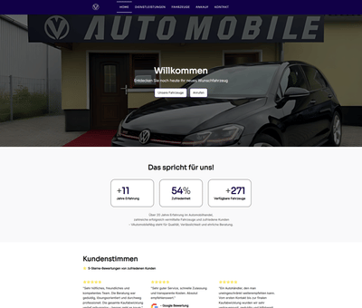 Autohändler │ Kundenwebsite │ Webglueck - Création de site internet