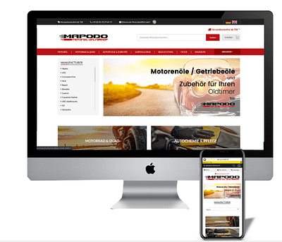 Ecommerce store for Automative oils - Webseitengestaltung