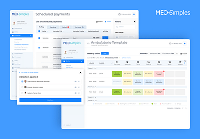 Medical staff management and app for MedSimples - Aplicación Web