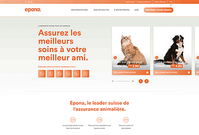 Epona, leader de l'assurance pour animaux: refonte - Website Creatie