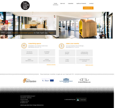 Website voor co-working space Hopmarkt 50 in Aalst - SEO