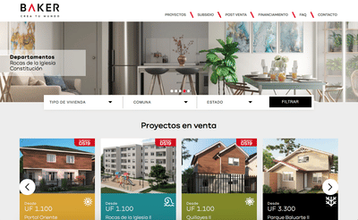 Página web para Inmobiliaria Baker - Creación de Sitios Web