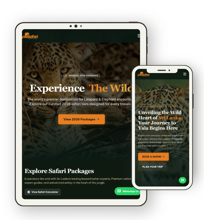 Safari Booking Website for Yala Tour Company| Yala Safari Bookings - SEO