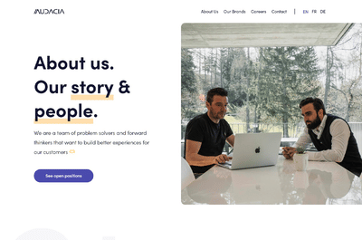 Tailored Web Solution for Audacia Group - Création de site internet