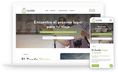 Sitio web El Zonda Viajes - Création de site internet