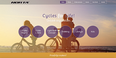 Website Norta - Hét Belgische fietsenmerk - Webseitengestaltung
