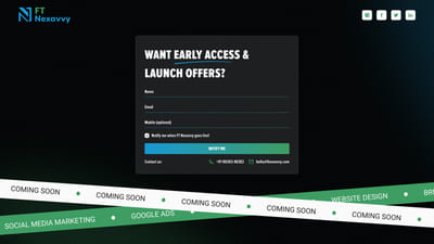FT Nexavvy Website Coming Soon Page - Webseitengestaltung