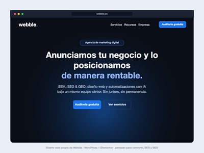 webble.es: una web para convertir, posicionar y aparecer en las IA - SEO