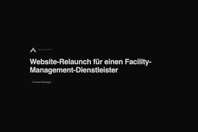 Website-Relaunch für einen Facility-Management-Dienstleister - Content Strategy