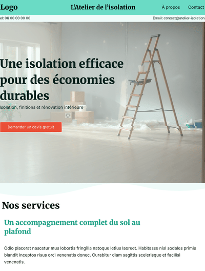 Template WordPress pour entreprise de rénovation intérieure - Création de site internet