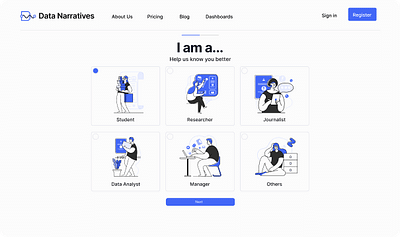 UX | AI powered data-driven storytelling product - Website Creation