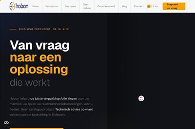 Hobon: website in drie talen op Sanity, die de klant zelf beheert - Website Creatie