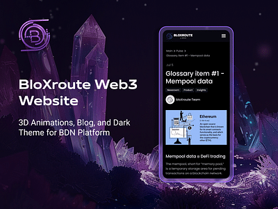 BloXroute: Web3 Website for BDN Crypto & Solana - Ergonomy (UX/UI)