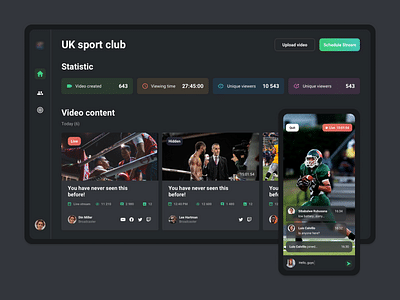 LIVE STREAMING APP FOR BROADCASTING SPORTS EVENTS - Ergonomy (UX/UI)