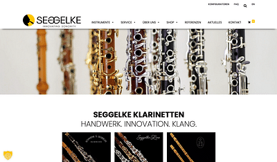 Digitale Markenpräsenz und Shoplösung für hochwertige Klarinetten - E-Commerce