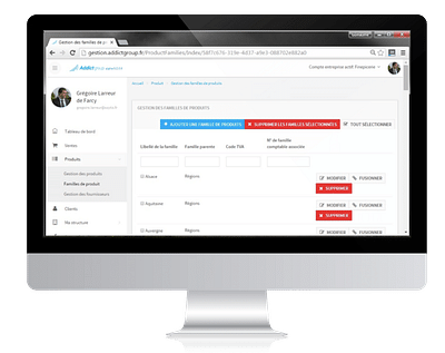 Plateforme de synchronisation pour commerçants - Applicazione web