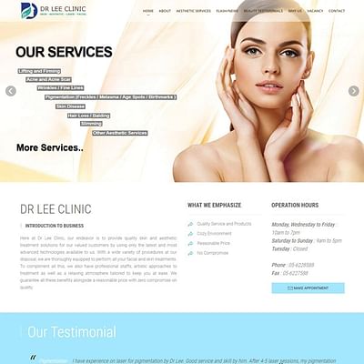 Dr Lee Clinic - Website Creation