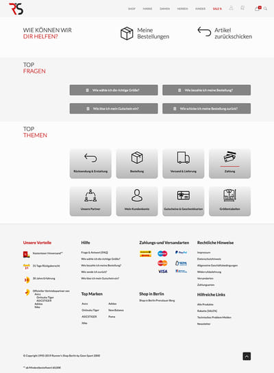Online-Shop von Runner’s Shop Berlin - E-Commerce