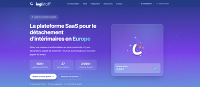 Legistaff : SaaS staffing transfrontalier 20 pays UE - Webseitengestaltung