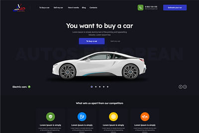 E-commerce for Cars - Website Creation