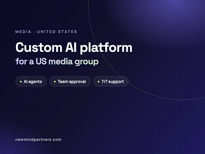 Custom AI platform for a US media group - Intelligence Artificielle