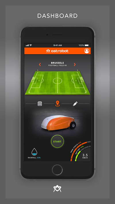 App pour robots d'entretien de terrain synthétique - Mobile App