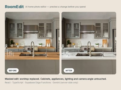 RoomEdit — AI home photo editor - Website Creation