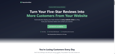ReputationRiser SaaS Landing Page Design - Création de site internet