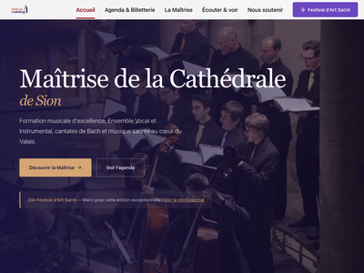 Site Web & Communication - Maîtrise Cathédrale de Sion - Website Creation