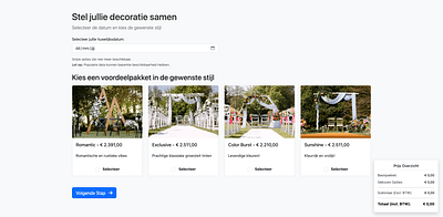Bruiloft Configurator - Software Ontwikkeling