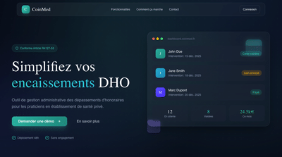 CoinMed - SaaS de gestion des dépassements d'honoraires - Application web