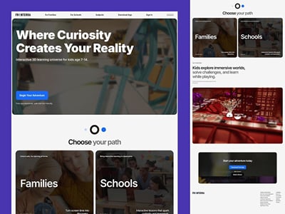 Fronterra: website design and Framer build for an AI learning app - Ergonomie (UX / UI)