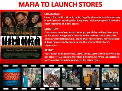 MAFIA TO LAUNCH STORES - Advertising