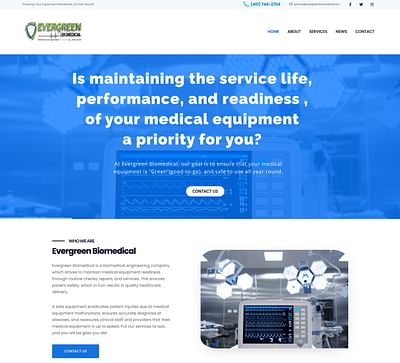 Evergreen Biomedical Website - Webseitengestaltung