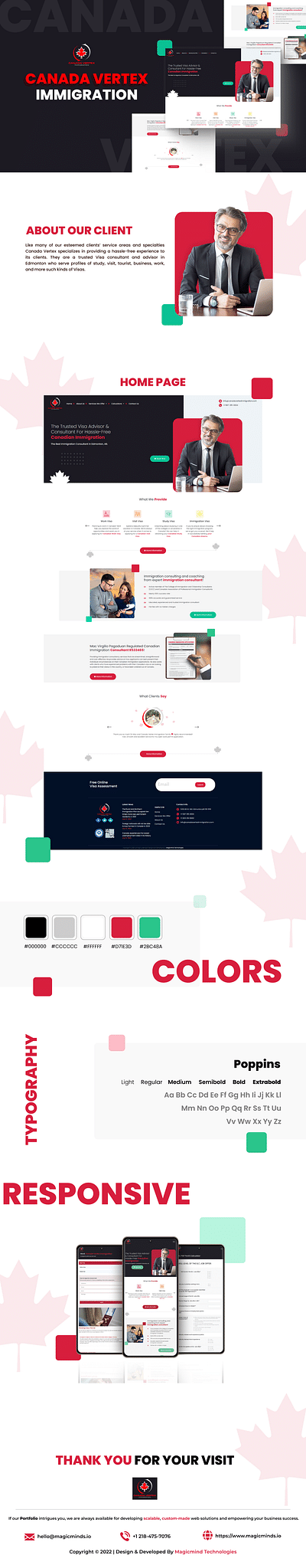 Canada Vertex: Website for Immigration Consultants - Applicazione web