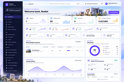 Realist ERP – Real Estate & Construction Management Platform - Application web