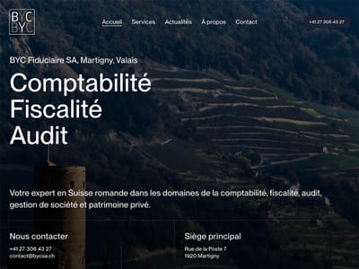 Développement du site web d’une fiduciaire à Martigny - Ergonomie (UX/UI)