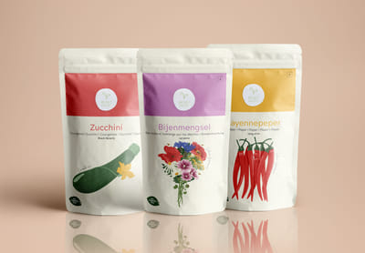 Verpakkingsontwerp - moestuinzaadjes - Identité Graphique