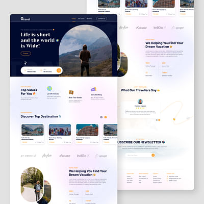 Web design for Travel booking website - Webseitengestaltung