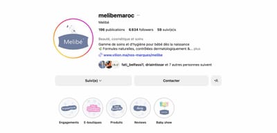 Gestion compte reseau social Instagram "MELIBE" - Image de marque & branding