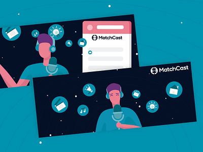 Brand identity/UI/Social mia graphis for MatchCast
